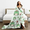 thumbnail image 4 of Faty-T Cute Green Frog Blanket, Flannel Blanket Fluffy Cozy Fuzzy Throws Non-Shedding for Bed Sofa Couch Home Decor, Adults Kids Teens 50*60 in, 4 of 5