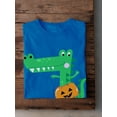 thumbnail image 3 of Funny Crocodile W Pumpkin  T-Shirt Men -Image by Shutterstock, Male x-Large, 3 of 4