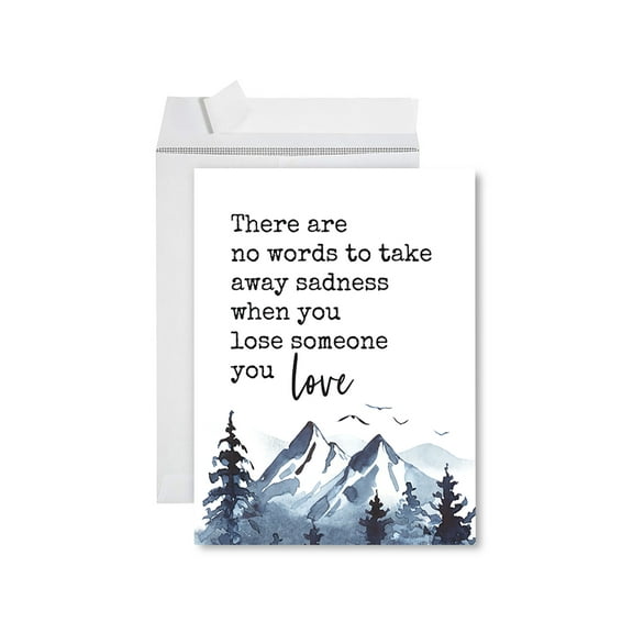 Koyal Wholesale Jumbo Sympathy Card with Envelope, Sorry For Your Loss Card, No Words To Take Away Sadness, 1-Pk