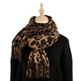 thumbnail image 6 of Jiibva Leopard Tassels Scarf Lady Oversized Long Soft Warm Wrap Shawl Windproof Winter Neck Warmer Animal Print Scarves for Women, 6 of 7