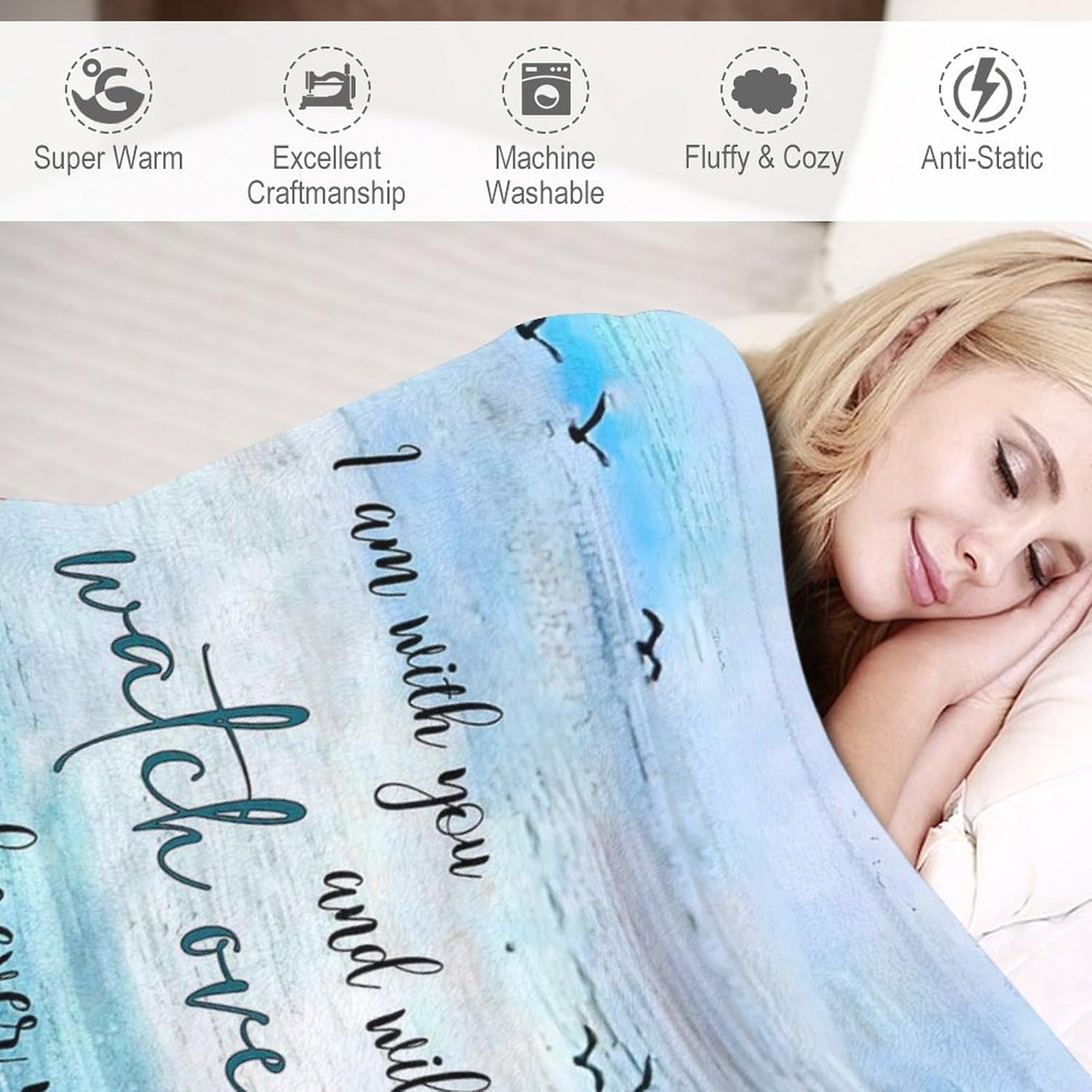 Christian Jesus Blanket Christian Gifts for Women & Men Religious Cross Throw Blanket Jesus Blanket for Kids Adults Soft Warm Cozy Fleece Blanket for Couch Sofa \u200bBed 40''''x50''''