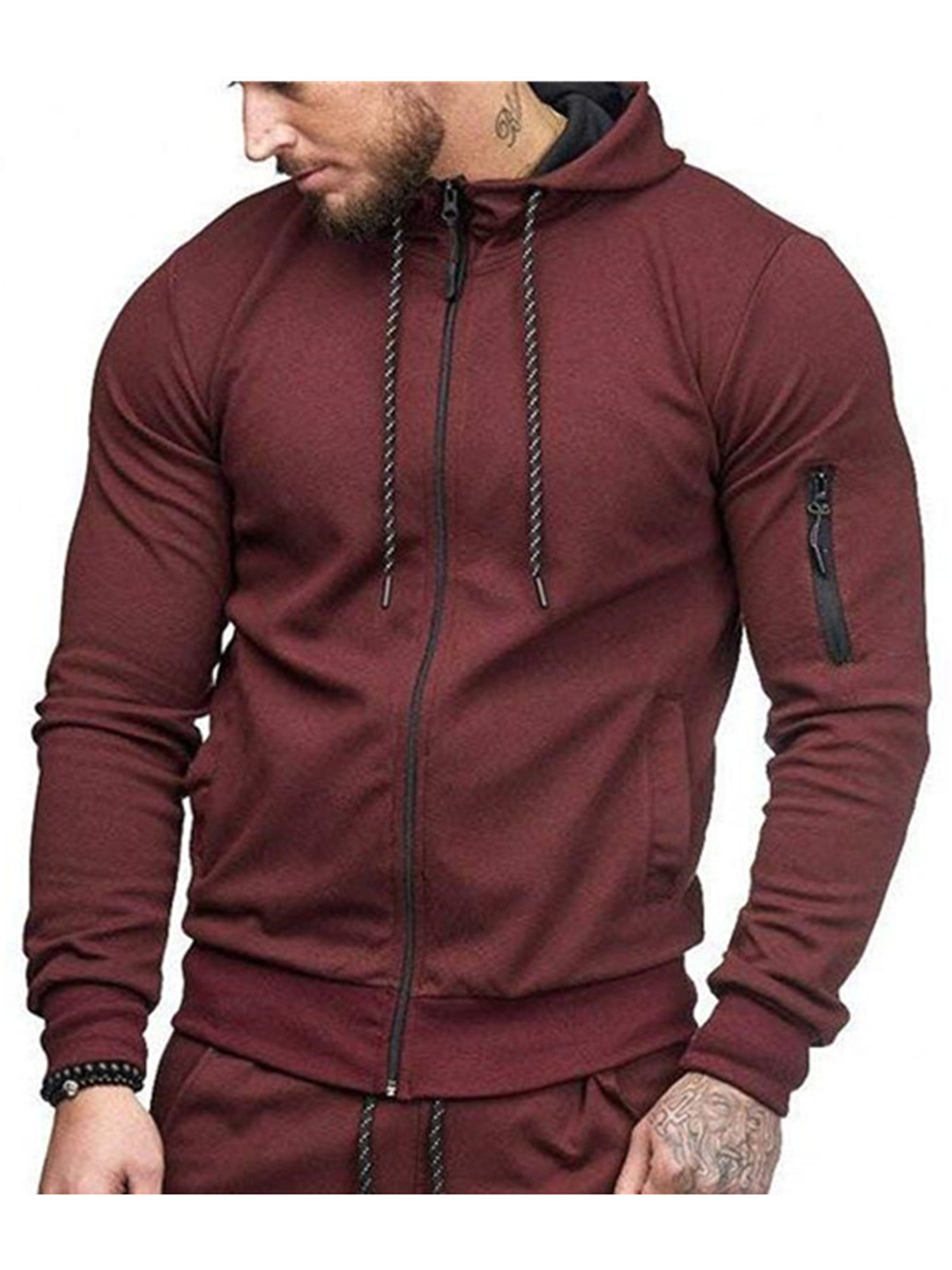 Hooded Warm Sport Mens Tops Jacket Coat Pullover Sweatshirt Hoodie Fleece Casual