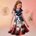 thumbnail image 5 of Edvintorg Girls Fly Sleeve Dresses 4Th Of July Crew Neck Party Dress Birthday Causal Princess A Line Dress Size 5-14, 5 of 8