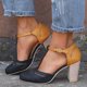 thumbnail image 1 of Sandalias de tacón grueso con hebilla hueca para mujer Wmkox8yii shjk5425, 1 of 7