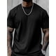 thumbnail image 5 of Black T-Shirts for Men Solid Color Short Sleeve Crewneck Tee Men's Casual T-Shirt, 5 of 8