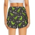 thumbnail image 4 of Goofa Dinosaur Skeleton Printed Women 2 in 1 Running Shorts,Quick Dry Athletic Workout Shorts,High Waisted Athletic Shorts with Liner Pockets-Small, 4 of 9