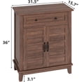 thumbnail image 2 of Rustic 3 Tier Sideboard with Slatted Doors,Spacious Drawer & Water-Resistant Design,Ideal for Kitchen,Dining Room and Entryway,Multifunctional Home Storage,Brown, 2 of 6