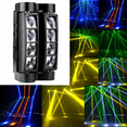 thumbnail image 6 of 80W 8 LEDs Spider Moving Head Stage Lighting Beam DMX Disco Party DJ Light RGBW, 6 of 11