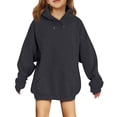 thumbnail image 3 of OIOLOYJM Girls Boys Hoodies Oversized Trendy Casual Drop Shoulder Fleece Long Sleeve Sweatshirts Fall Winter Loose Fit Soft Comfortable Y2k Tops with Kangaroo Pocket, 3 of 4