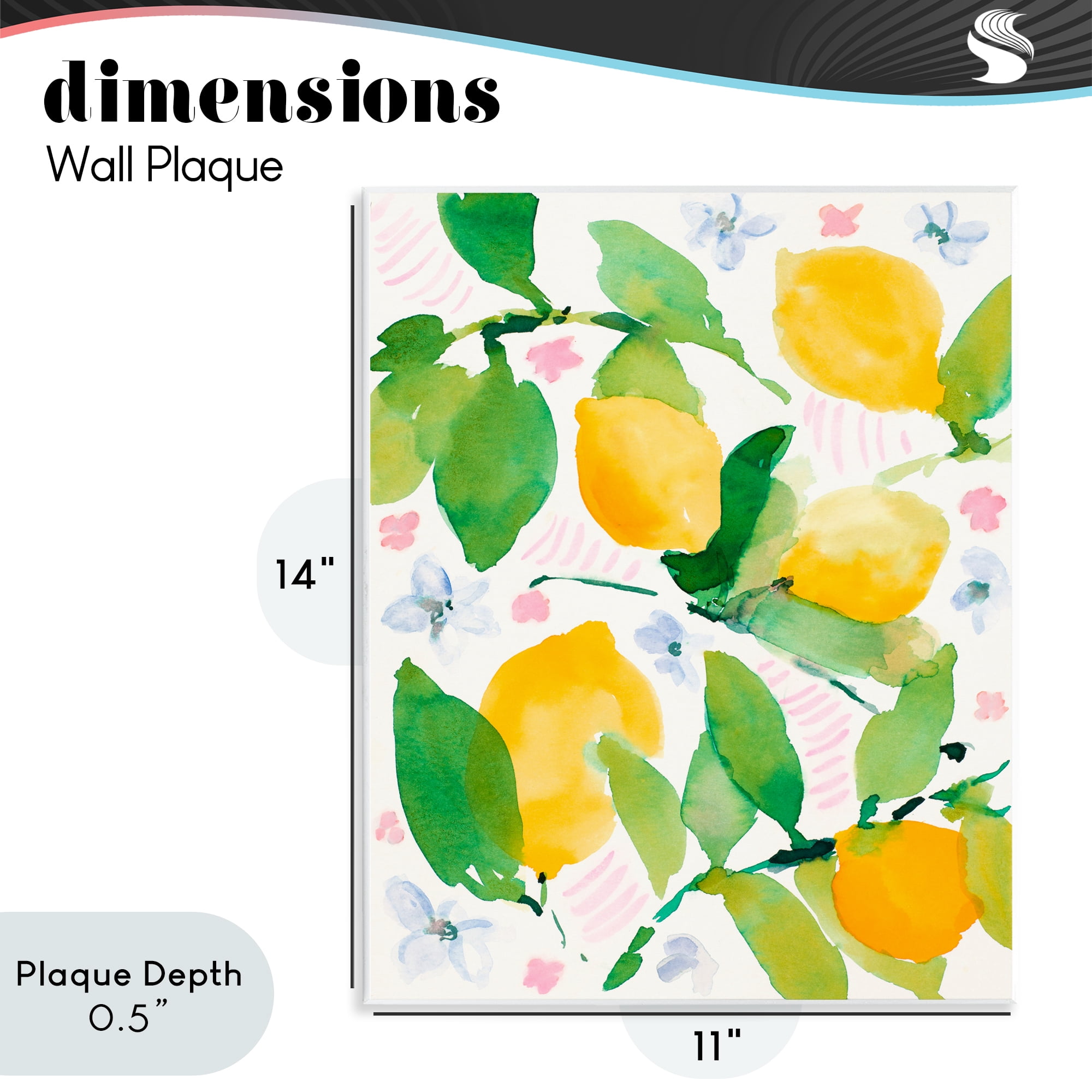 Stupell Industries Garden Lemons with Pastel Florals Wall Plaque Art, design by Lanie Loreth
