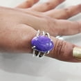thumbnail image 5 of Natural Charoite Ring, Purple Charoite Ring, Natural Birthstone, 3 Twisted Band, 925 Sterling Silver, Womens Ring, Christmas, Thanksgiving, Handmade, Statement Jewelry, Natural Gemstone Ring, 5 of 6