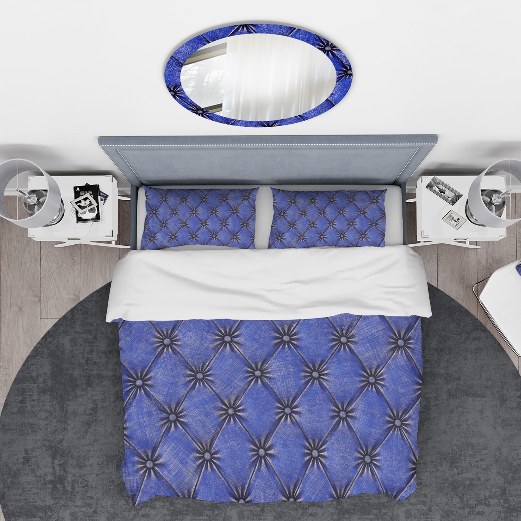 Designart 'Blue Leather Upholstery' Modern & Contemporary Duvet Cover Set