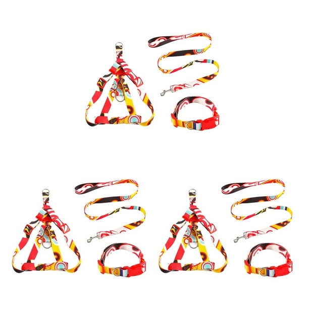 Methold 3 unids/set collar para mascotas correa de aleación de zinc ajustable pequeño arnés para exteriores reutilizable regalos personalizados rojo M Type1 NO1 Methold CBP327577