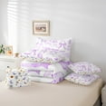 thumbnail image 6 of jejeloiu Cartoon Bowtie Bow Bedding Comforter Set 7 Pieces,Kawaii Halloween Ghost Full Bedding Set,Gradient Purple White Fitted Sheet Flat Sheet For Girl,Microfiber Room Decor Reversible, 6 of 8
