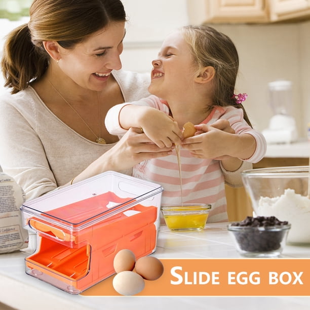 Sliding Container Box Clairlio Egg Storage Box Rolling Slide Container Double-layer Food ...