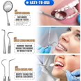 thumbnail image 3 of Herramientas dentales, paquete de 10 herramientas profesionales para limpieza de dientes, kit de higiene de cuidado bucal de acero inoxidable con limpiador de placa de metal, raspador de sarro,, 3 of 7