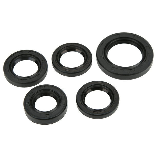 Kit de sellos de aceite de motor de 5 piezas Resistencia al aceite de goma para scooter, ciclomotor, ATV, 4 tiempos GY6 49cc 50cc
