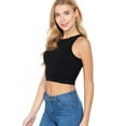 thumbnail image 3 of ShezPretty Women's Basic Sleeveless Halter Neck Tank Crop Top (Medium, Black), 3 of 5