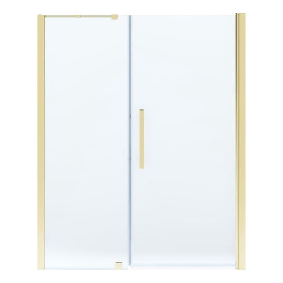 Pasadena 59"W x 72"H Frameless Pivot Alcove Shower Door in Brushed Gold