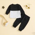 thumbnail image 3 of Xudanell Boy Baby Clothes Boys Winter Outfits Color Block Sweatshirt Pullover Tops Pants My First Christmas My First Birthday Outfit 18-24 Months, 3 of 8