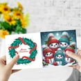 thumbnail image 6 of DIY Diamond Art Painting Christmas Creative Design Holiday Blessing Gift Folding Greeting Card Set (15*15cm) (With White Envelope)-Snowman, 6 of 7