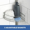 thumbnail image 5 of Mainstays 4 Tier Steel Tension Pole Shower Caddy with 3 Baskets & Soap Tray Shelf, Satin Nickel, 5 of 5