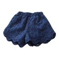 thumbnail image 2 of Girls Eyelet Lace Shorts Elastic Waist Scallop Hem Lightweight Casual Shorts for Summer Beach Vacation Daily Wear & Family Gathering Outfits Blue 100, 2 of 5
