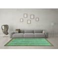 thumbnail image 3 of Ahgly Company Machine Washable Indoor Rectangle Abstract Turquoise Blue Modern Area Rugs, 2' x 4', 3 of 4