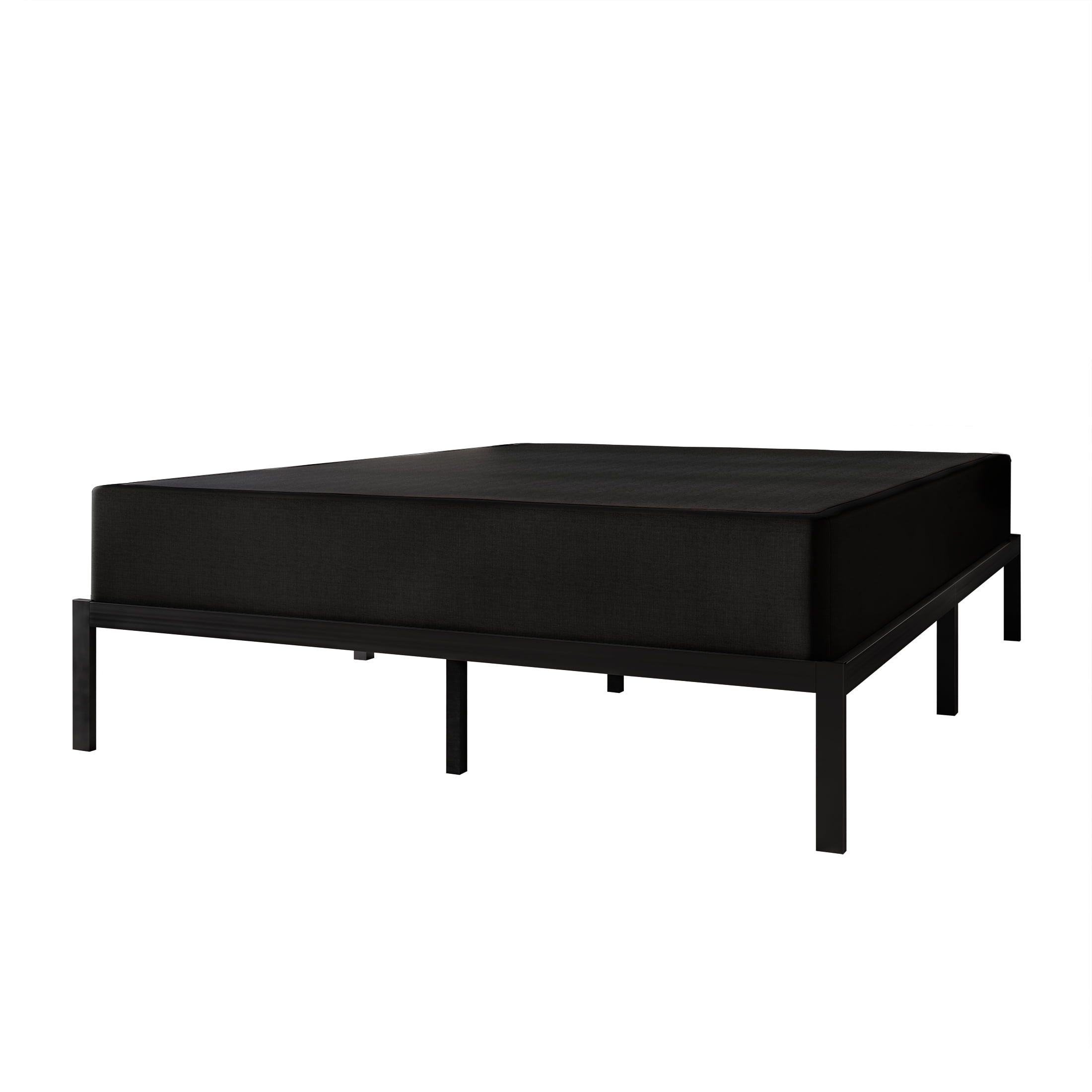 Castle Place Wood Box Spring, Mattress Foundation 8", Black Linen, Queen