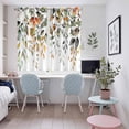 thumbnail image 5 of Orange Green Eucalyptus Leaves Kitchen Curtains 63 Inch Length, Fall Botanical Watercolor Grommet Top Bedroom Living Room Curtains, Light Filtering Cafe Curtain Drapes 2 Panels Set 104''x63'', 5 of 9