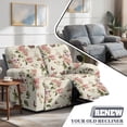 thumbnail image 5 of Xoenoiee Rose Butterfly Leaves Print 6 Pieces Recliner Cover Stretch Recliner Chair Cover 2 Seater Recliner Couch Cover Sofa Cover Jacquard Soft Furniture Protector with Elastic Bottom for Kids/Pets, 5 of 6