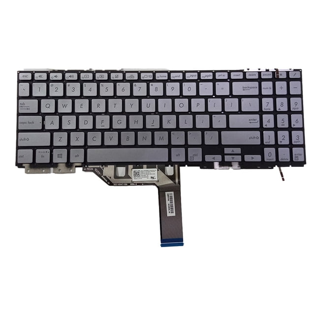 Teclado de la oficina Tablero de teclado US EE. UU. Qwerty retroiluminado componentes de la computadora plateado reemplazo para Zenbook Flip 15 UX562F UX562FD Inevent EL006159-00B