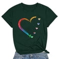 thumbnail image 2 of ICHUANYI Womens Summer Tops Casual Crew Neck Short Sleeve Hearts Print T-shirt, 2 of 3