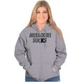 thumbnail image 4 of Kansas Rivalry Funny Missouri Sucks Unisex Plus Size Zip Hoodie Brisco Brands 2X, 4 of 6