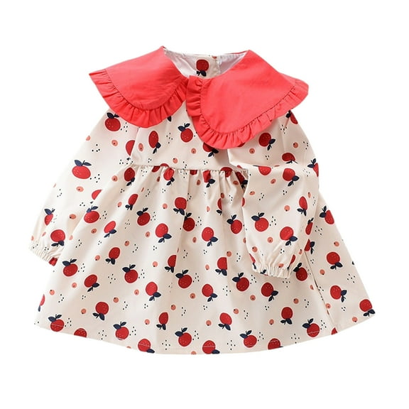 TAGOLD Toddler Girls Summer Dress,1-8 Years Girls' Doll Collar Floral Dress Princess Dress For Baby Girls