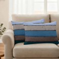 thumbnail image 2 of Blue Wooden Outdoor Waterproof Pillow Covers, Grey Stripe Gradient Country Rustic Grain Decorative Rectangle Throw Pillowcase Sofa Cushion Sham for Patio/Couch/Chair, 20"x12" 2 Pack, 2 of 8