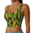 thumbnail image 2 of Gukieu Corn 2 Print Women's Sports Vest, Low-neck U-shaped Removable Pad Sports Bra for Yoga, Exercise, Dance-Medium, 2 of 8