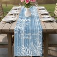 thumbnail image 6 of Table Runners 120 Inches Long Dress Scarves, Vintage Sky Blue Farmhouse Coffee/Dining/Kitchen Table Decor Table Runner for Living Room, Farmhouse Florals Leaf Coastal Sweet Home 13x120 Inch, 6 of 9