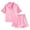 Pink, variant on eczipvz Girls Pajamas Satin Pajama Set Silk Pjs Short Sleeve Sleepwear Loungewear Clothes Set Hot Pink 12-13 Years