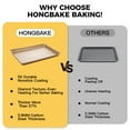 thumbnail image 6 of HONGBAKE Jelly Roll Pan 15x10 with Diamond Texture, Cookie Sheet for Baking, Non Stick Baking Sheet Pan for Oven, Heavy Duty Baking Trays Non Toxic, 57% Thicker Carbon Steel, Gold, 6 of 8