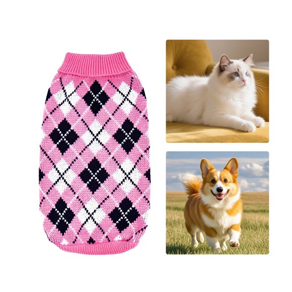 GASTROPOD Dog Clothes,Polyester Dog Clothes for Small Dogs,Diamond Grid Pattern Puppy Clothes,Red,XS