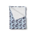 thumbnail image 2 of Whale Soft Flannel Fleece Blanket, Vertical Stripes Background with Hand Drawn Abstract Giant Marine Mammals, Cozy Plush for Indoor and Outdoor Use, 50" x 60", Lilac Baby Blue White, by Ambesonne, 2 of 5