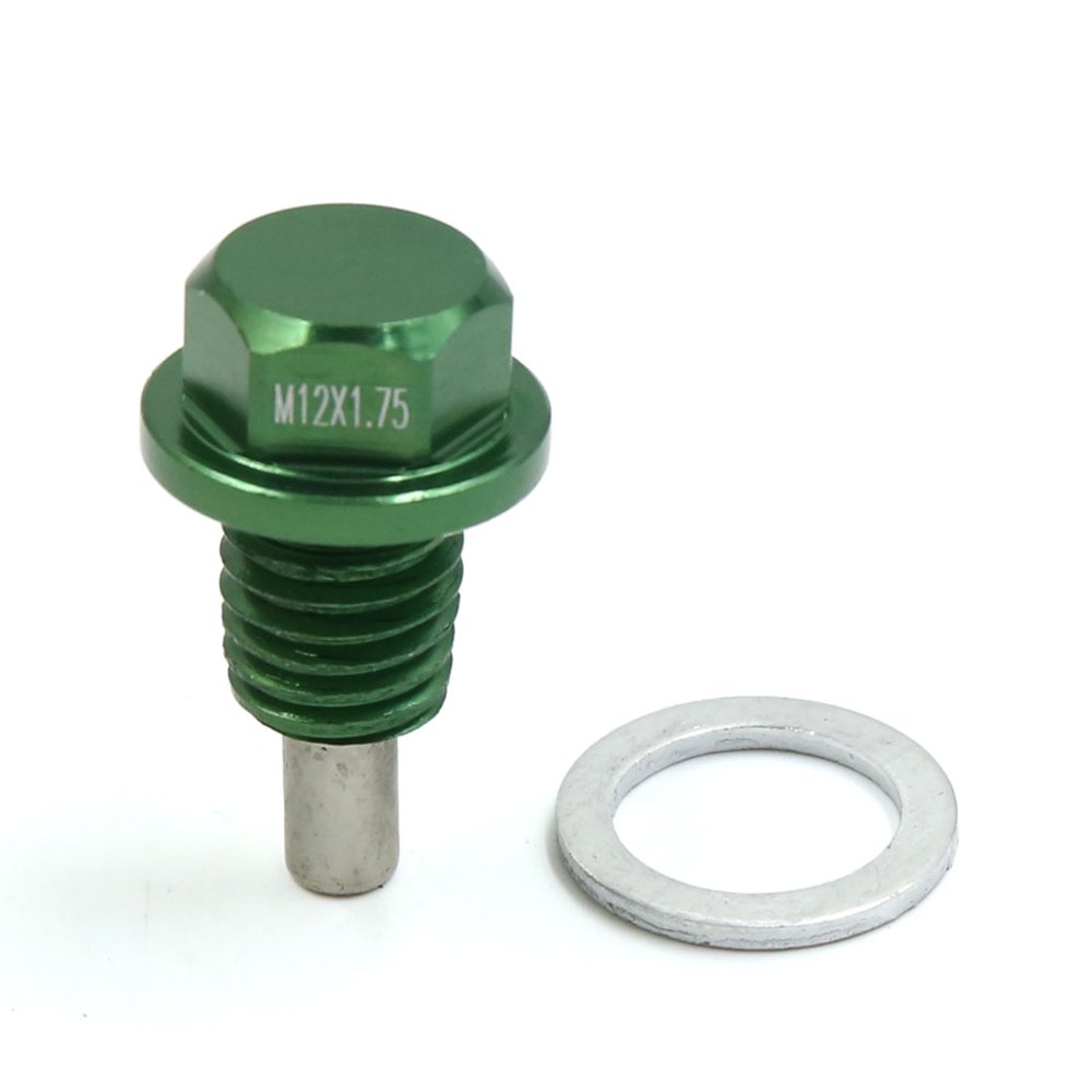 M12 x 1.75 Green Aluminum Alloy Engine Oil Pan Drain Bolt