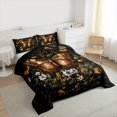 thumbnail image 3 of jejeloiu Spooky Boho Moth Bedding Comforter Set,Country Flower Floral Twin Comforter Sets,Gothic Theme Bedding Set For Kids,Breathable Home Decor Reversible,2 Pieces, 3 of 8