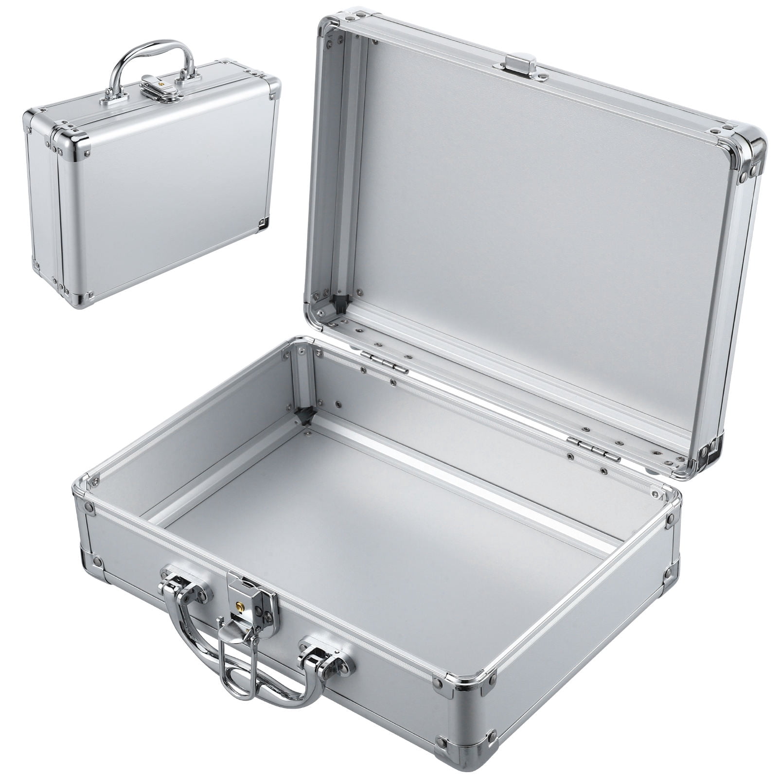 QIFULL Portable Metal Briefcase for Men with Reinforced Aluminum Alloy