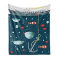 thumbnail image 1 of Anchor Soft Flannel Fleece Throw Blanket, Colorful Ocean Wildlife Pattern Clown Fish Exotic Subaquatic Animals Ecological, Cozy Plush for Indoor and Outdoor Use, 50" x 60", Multicolor, by Ambesonne, 1 of 6