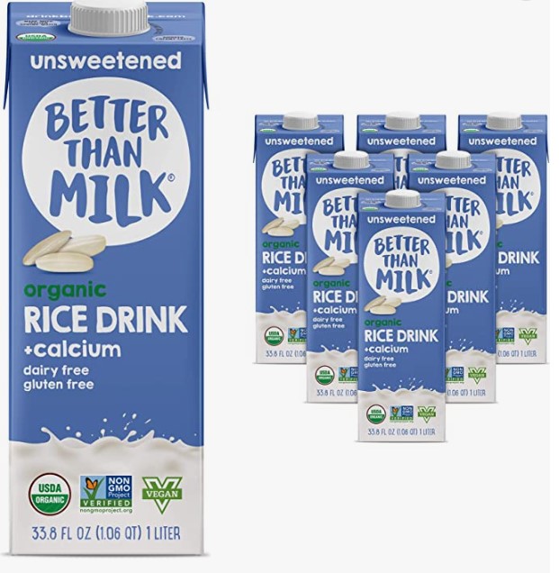Better Than Milk Organic Rice Milk Unsweetened + Calcium DairyFree
