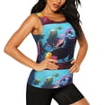 thumbnail image 2 of KLL Lively Cute Turtle Print Womens Tank Top Sleeveless Workout Tops Athletic Running Shirts Yoga Gym Clothes-Medium, 2 of 7