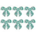 thumbnail image 1 of Uxcell 6-Pack Parches de Strass en Forma de Lazo de 6cm Verde Oscuro Apliques Adhesivos Brillantes para DIY/Ropa/Zapatos/Bolsas, 1 of 7