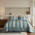 thumbnail image 5 of 3-Piece Lightweight Polyester Modern Striped Quilt Bedspread Set BY224, 5 of 13